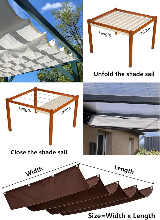 Retractable Waterproof Wave Awning Cover 5' x 7' - Image 5