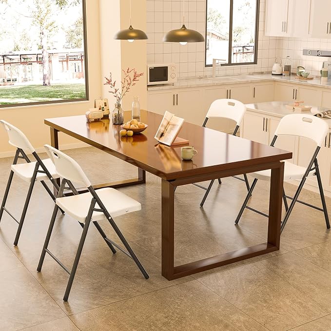 Bonnlo 2-Pack White Plastic Folding Chairs, Portable Seat - Image 7