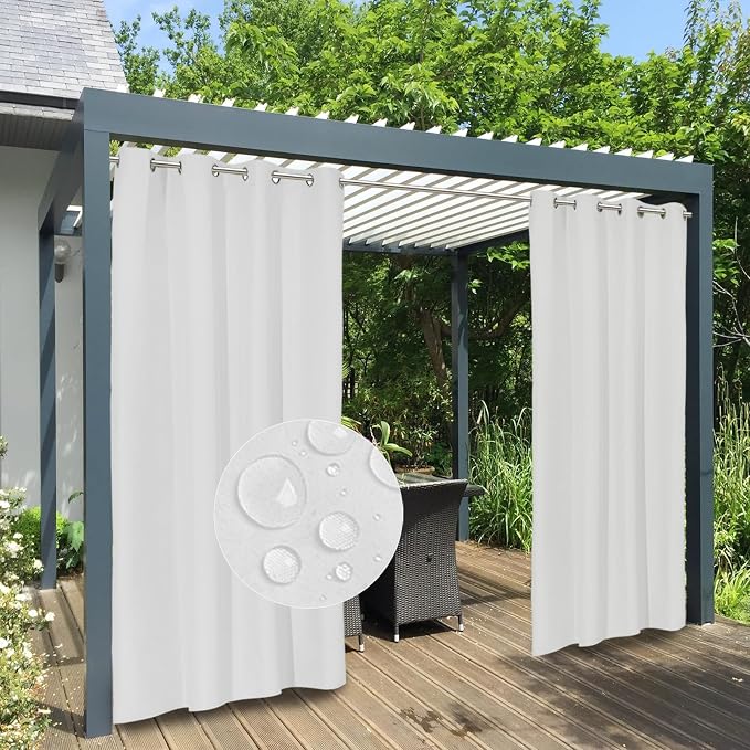 Easy-Going 100% Waterproof Outdoor Curtains 54x96 inch, Gazebo and Pergola 2 by Easy-Going