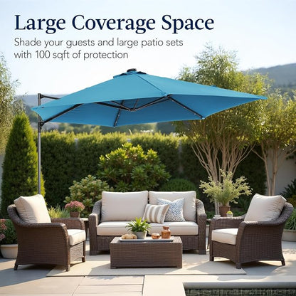 Best Choice Products 10ft Solar LED Offset Cantilever Hanging Market Patio - Image 5