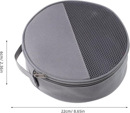 Outdoor Tableware Bag Round Mesh Camping Storage Organizer for Plates Bowls and Utensils Portable Cooking Cookware Carrying Case 8.66X8.66X2.36 Inches
