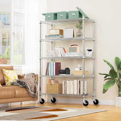 M MZG 5-Shelf Storage Shelves, Wire Shelving Heavy Duty Metal Storage Shelving - Image 2