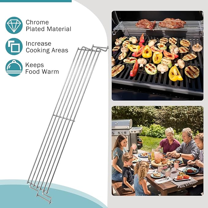 Criditpid Grill Replacement Parts for Weber GS4 Spirit 2 Grill Parts, 7636 Flavorizer Bars, 7638 Grates & 7641 Warming Rack Kit for Weber Spirit I/II 300 Series E310 E320 E330 S310 S320 S330 Grills.