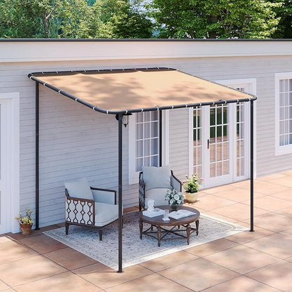 Aoxun 10x8 Lean-to Gazebo, Sloped Roof Pergola Porch Canopy Awning by Aoxun