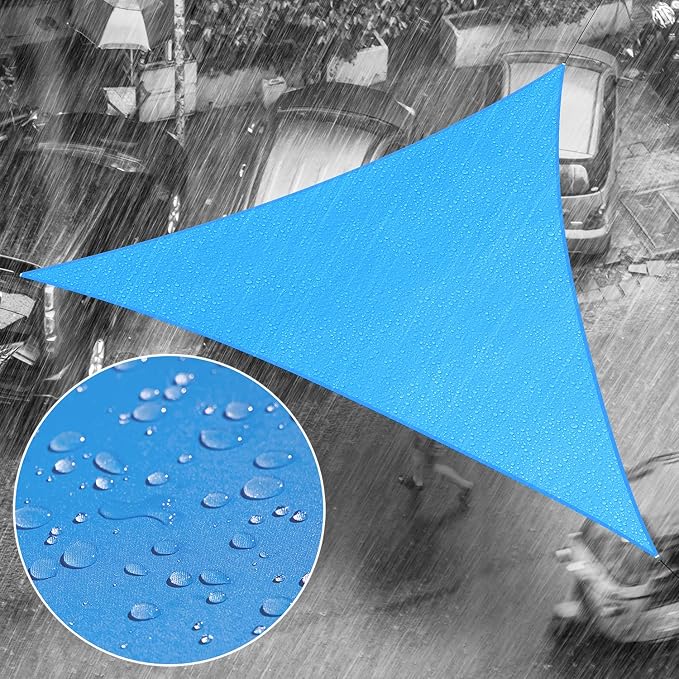 Royal Shade 12' x 23' x 25.9' Blue Triangle Waterproof Sun Shade Sail Order to by RoyalShade
