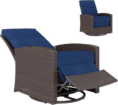 Outsunny Outdoor Wicker Swivel Recliner Chair, by Outsunny