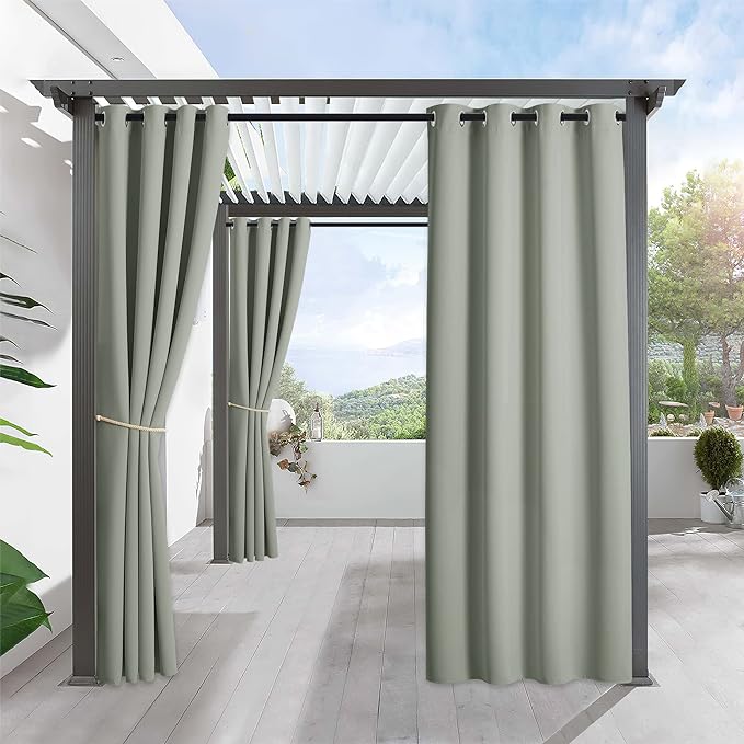 RYB HOME Outdoor Curtains for Patio Waterproof Privacy Thermal Insulated | by RYBHOME