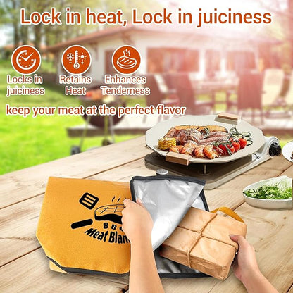 Ultimate Insulated Meat Vault | 15" Large BBQ Resting Blanket for Brisket, Pork, Turkey | 5-Layer Heat Retention Technology, Leak-Proof, Wide Mouth Design