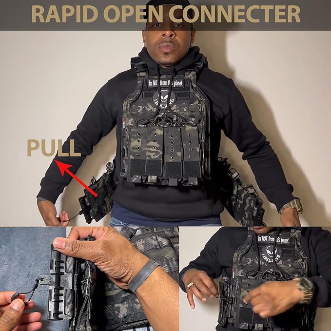YAKEDA Quick Release Tactical Outdoor Vest for Adult
