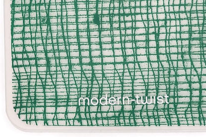 modern-twist 14 x 16 Silicone Placemat, BPA, PVC-Free Table Mat, Dishwasher Safe, Linen Print in Pine, Pack of 1