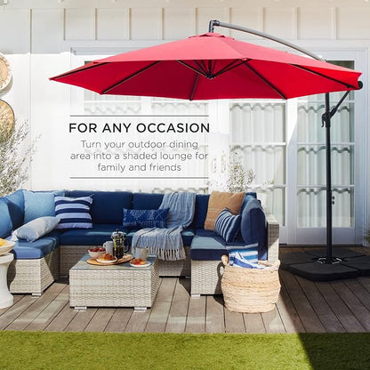 Best Choice Products 10ft Offset Hanging Market Patio Umbrella w/Easy Tilt - Image 3