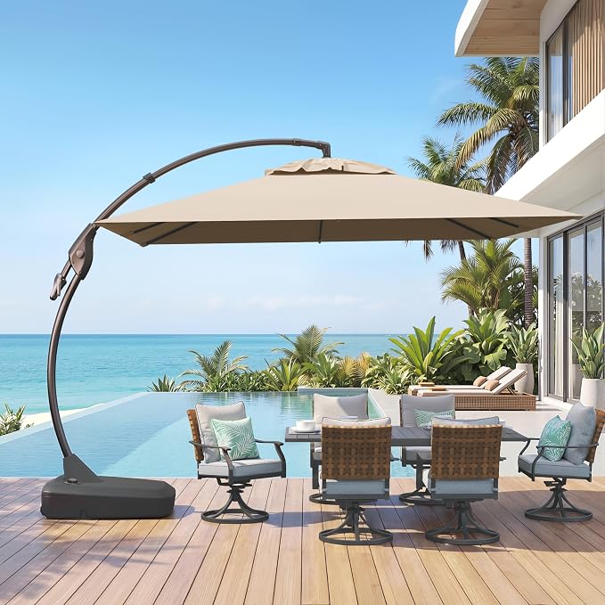 Grand patio 10x10 FT Sunbrella Cantilever Square Umbrella by GrandPatio