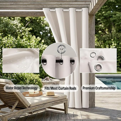 Waterproof Outdoor Curtain W105 x L84 - Image 5