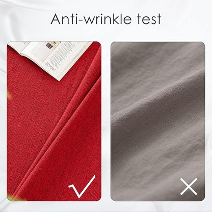 BALCONY & FALCON Rectangle Tablecloth Washable Wrinkle Resistant and Water Proof Table Cloth Decorative Linen Fabric Tablecloths for Dining Parties Kitchen Wedding and Outdoor Use (Red, 55x95)