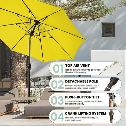 Patio Umbrella 9FT Outdoor Umbrella Patio - Image 4