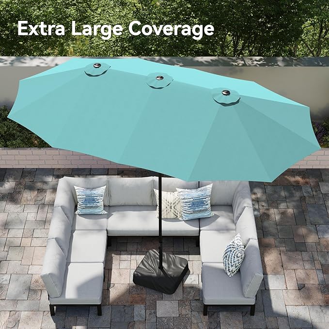 PHI VILLA 15ft Large Outdoor Patio Umbrella - Image 2