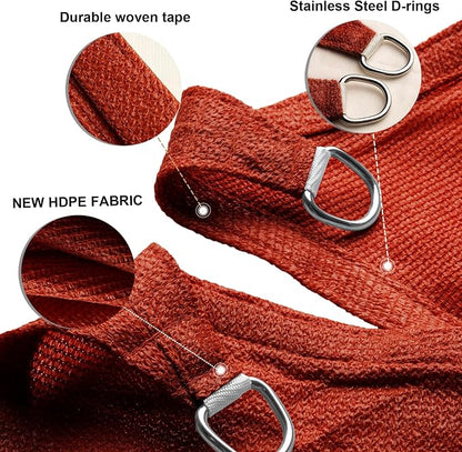 Sun Shade Sail 10'x15'x18' Terra Red Triangle Custom Size | 95% UV Block - Image 4