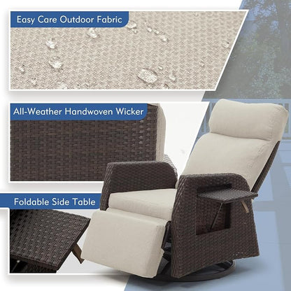 Outdoor Swivel Recliner Chair, Adjustable Patio Recliner, 2PK | Independent - Image 6
