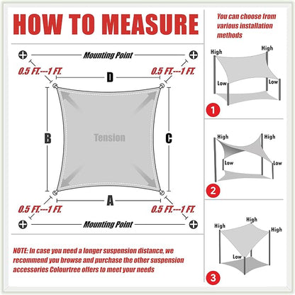 Colourtree CTAPR1220 Custom Size 11' x 14' Beige Sun Shade Sail Canopy UV Block - Image 6