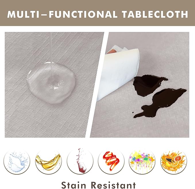Nasitos 2 Pack Vinyl Silver Tablecloth Rectangle 60x102 Inch-Plastic Tablecloth for 6 Foot Rectangle Tables, Washable Spillproof Waterproof Tablecloth for Rustic Or Country Theme Weddings, Trade Shows