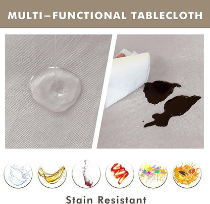 Nasitos 2 Pack Vinyl Silver Tablecloth Rectangle 60x102 Inch-Plastic Tablecloth for 6 Foot Rectangle Tables, Washable Spillproof Waterproof Tablecloth for Rustic Or Country Theme Weddings, Trade Shows