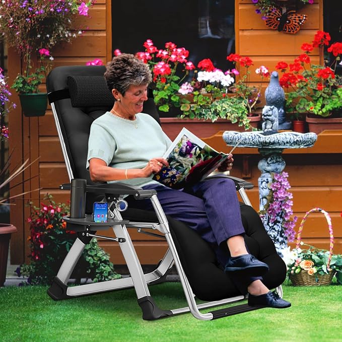 MOPHOTO Zero Gravity Chair, Outdoor Padded Lounge Chair - Image 2
