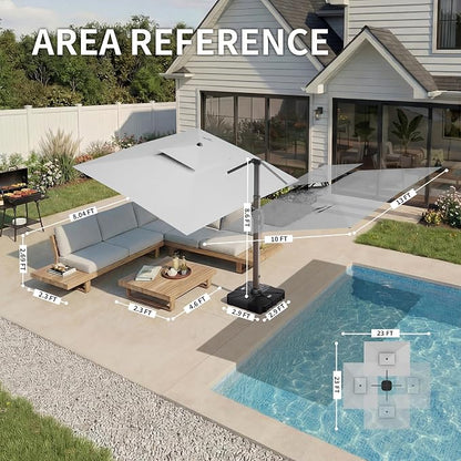 10 X 13 FT Cantilever Patio Umbrella Outdoor - Image 4
