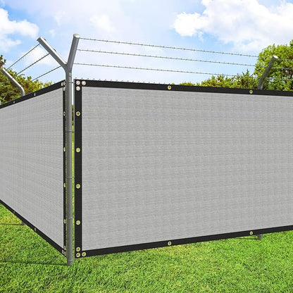 ECOOPTS 4'x234' Privacy Fence Screen Windscreen with Copper Grommets, Fit for Commercial Fence and Residential Garden Outdoor 90% UV Blockage, Cable Zip Ties Included (Gray)