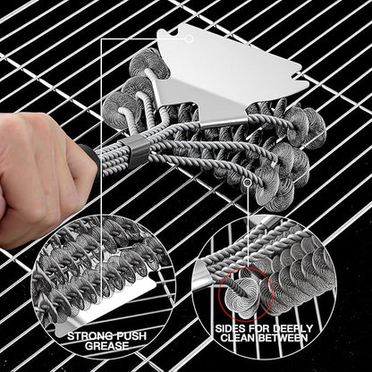 Grill Brush and Scraper Bristle Free Safe BBQ Brush for Grill Stainless Grill Grate Cleaner Safe Grill Accessories for Porcelain/Weber Gas/Charcoal Grill Gifts for Grill Wizard/Men/Dad