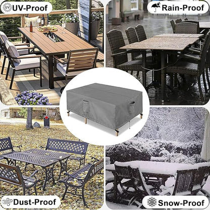 OutdoorLines Outdoor Waterproof Patio Table Furniture Set Covers - Square Couch Sectional Cover Outside Weatherproof Patio Furniture Covering for Deck, Lawn and Backyard 94" L x 94" W x 28" H, Grey