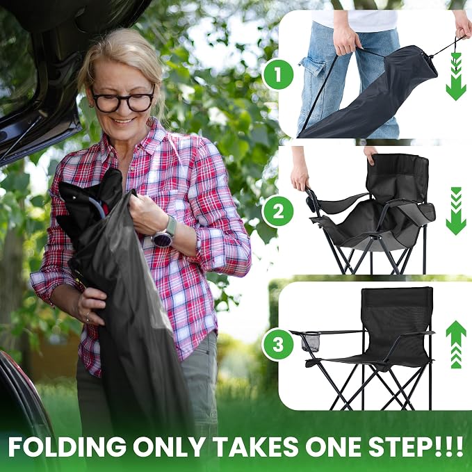 4 Pack Lightweight Camping Chairs Folding Lawn Chair Outdoor Beach Chair - Image 4