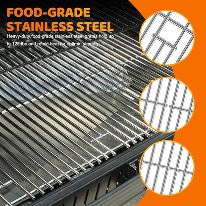 Stainless Steel Cooking Grates for Traeger Woodridge Pellet Grill, Grill Grids Compatible with Traeger Sear Grate, Grill Grates Replacement Parts for Traeger Grill Accessories,2 Pack