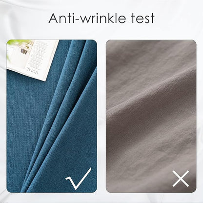BALCONY & FALCON Rectangle Tablecloth Washable Wrinkle Resistant and Water Proof Table Cloth Decorative Linen Fabric Tablecloths for Dining Parties Kitchen Wedding and Outdoor Use (Navy Blue, 57x118)