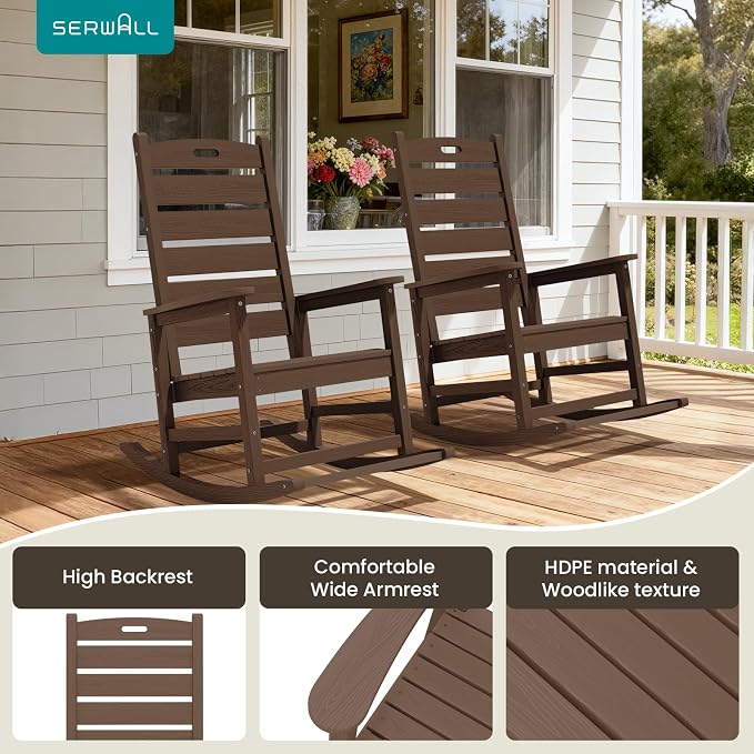 SERWALL HDPE Outdoor Rocking Chair - Image 6