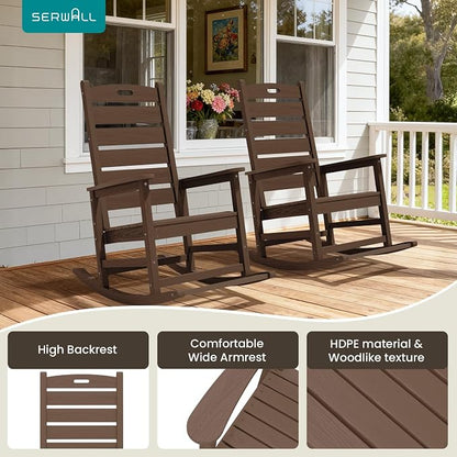 SERWALL HDPE Outdoor Rocking Chair - Image 6