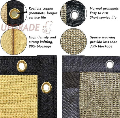 UPGRADE Privacy Fence Screen 5'x8' Sand Outdoor 90% Visibility Blockage 170 GSM Mesh Shade Cover Panels for Backyard,Balcony,Home Decoration with Zip Ties,Customized Avaliable