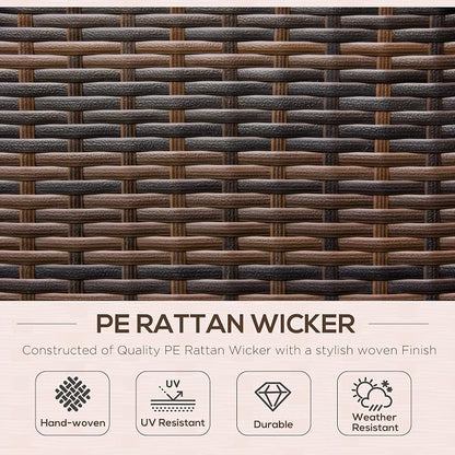 Outsunny Outdoor Wicker Swivel Recliner Chair, - Image 4