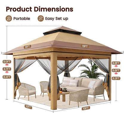 Driftalia 13x13 Pop Up Gazebo for Patio, Deck - Image 3