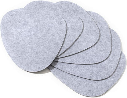 Chillify Table Coaster Set of 6 | Non-Slip, Heat-Resistant, Washable Placemats | Suitable for Outdoor Use | Light Gray, Oval