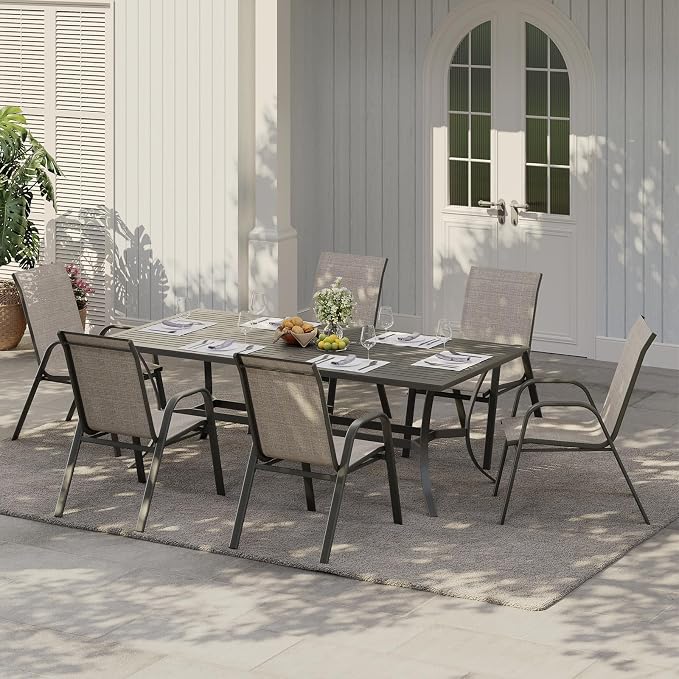 Stackable Outdoor Patio Dining Chairs Set of 4 – Heavy Duty, High Back - Image 7