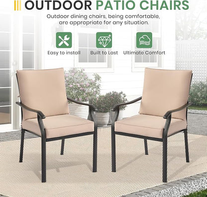 LVUYOYO Outdoor Patio Dining Chairs Set of 6, Metal Stackable Chairs Set - Image 7