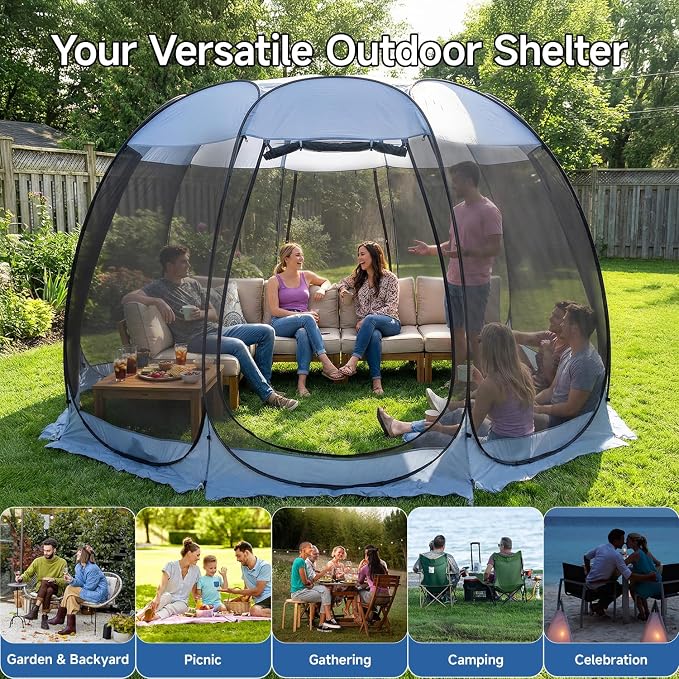 Alvantor Pop Up Screen House Tent, Instant Outdoor Gazebo - Image 7