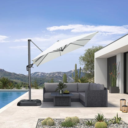 PURPLE LEAF Outdoor Umbrella 8' x 8' Square Premium Sun Protection White | - Image 2