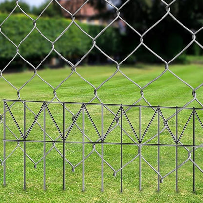 15 Pack 24" L x 15" H Animal Barrier Fence, Underground No Dig Fence Patented Product, 5.5mm Galvanized Stakes with 2 inch Spacing, Anti Digging for Dogs, Total 30Ft(L) X 15in(H) Black