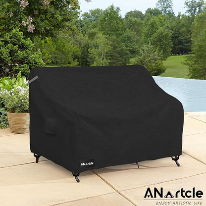 3-Seater Patio Sofa Cover,79W x 37D x 35H Inches Outdoor Couch Cover,100% Waterproof Heavy Duty Patio Sofa Covers,Patio Furniture Covers,Black