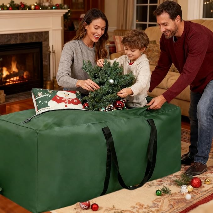 Extra Large Christmas Tree Storage Bag Fits 9-12 Ft Artificial Tall Xmas Tree 68" L x 20" H x 30" W 420D Oxford Heavy-Duty Waterproof Storage Bags with Handles, Double Zippers