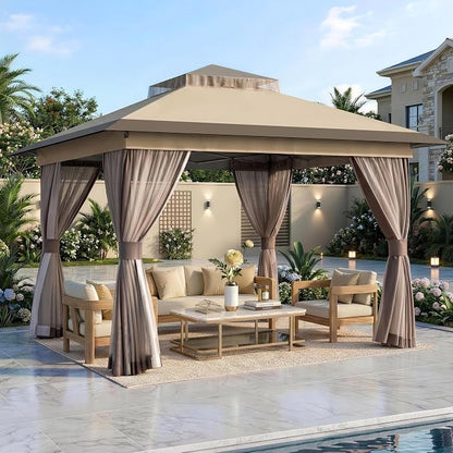 Pop Up Gazebo 11'x11' Canopy Tent, Outdoor Gazebo by CoveredOutdoor