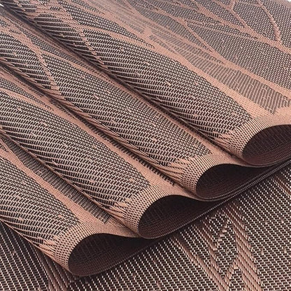 Gugrida Place Mats PVC Set of 6, Table Placemats Set of 6 PVC Mat Table Mats Natural Color (6 pcs, Coffee Tree)