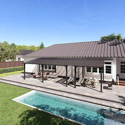 Aoxun 30’x10’ Gazebo with Aluminum Frame & Polycarbonate Panel, Outdoor Patio by Aoxun