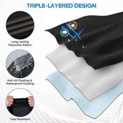 Onlyfire Grill Cover for Masterbuilt 30 Inch Propane Smoker, Heavy Duty Waterproof Replacement Cover, Black